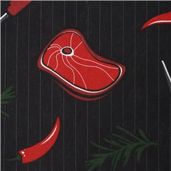 Полотенце кухонные Доляна "Главный по мясу" 35х60 см, рогожка, 100% хл, 160г/м2