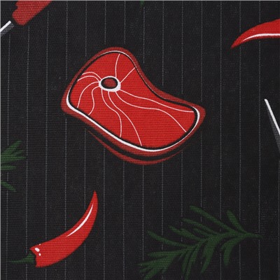 Полотенце кухонные Доляна "Главный по мясу" 35х60 см, рогожка, 100% хл, 160г/м2