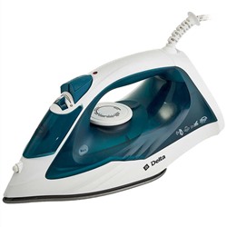 Утюг DELTA DL-153 белый с бирюзовым: 2200 Вт, антипригарное покрытие подошвы (10) оптом