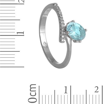 Кольцо с голубым топазом и фианитами ТФКН.793ГТ1.80
