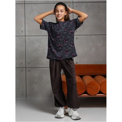 Футболка "Принт" Графит Девочка