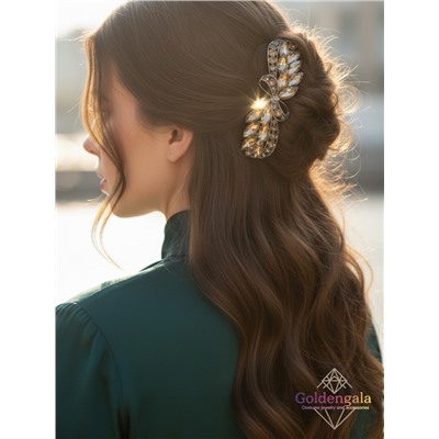 Заколка автомат для волос с кристаллами «Блеск элегантности» ЭЛЗ7/05