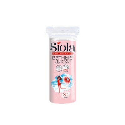 Ватные диски* 80шт прошитые SIOLA