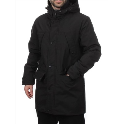 8893 BLACK Куртка мужская зимняя облегченная (130 гр. холлофайбер)