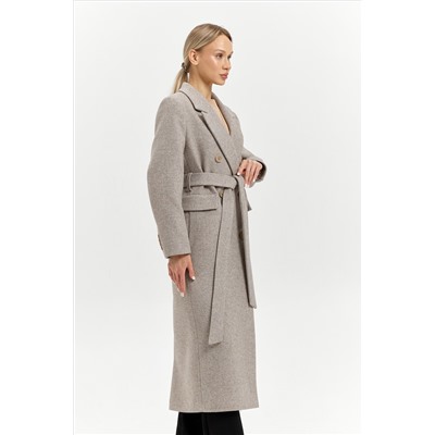 Пальто женское демисезонное 26326 (бежевый/диагональ)