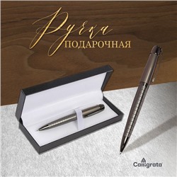 Ручка подарочная, шариковая «Граф» в кожзам футляре, поворотная, корпус чёрный