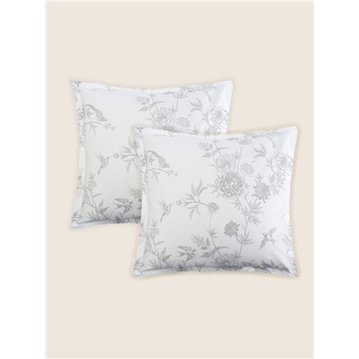 Набор наволочек SL Home Flowers 70*70+3 см - 2 шт, сатин, 140 гр/м2, 100% хлопок