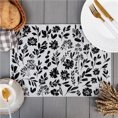 Салфетка "Этель" Flowers black 30х45 см вид 2, 100% пэ, 370 г/м2