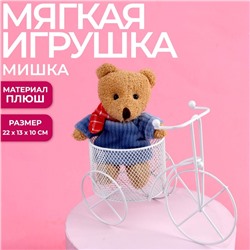 Мягкая игрушка «Мишка на велосипеде», медведь, цвета МИКС