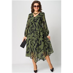 Платье EVA GRANT 7122А черный хаки