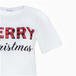 Футболка женская KAFTAN «Merry Christmas» размер 44-46, белый