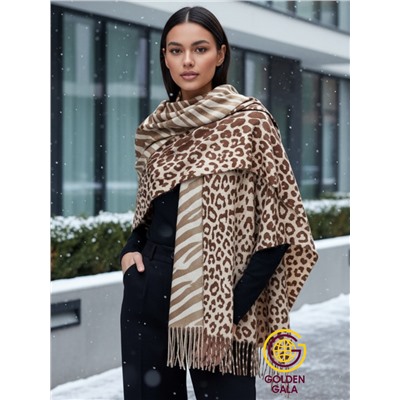 Палантин теплый кашемировый с двусторонним принтом Арт 2322/3