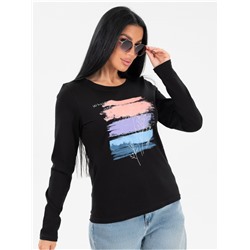 Лонгслив "Закат" женский черный