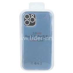 Задняя панель для  iPhone 11 Pro Max 6.5"  Силикон (прозрачно-синяя) в блистере