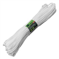 Шнур вязаный полипропиленовый с серд. белый, 4 мм, L 20 м, Сибртех