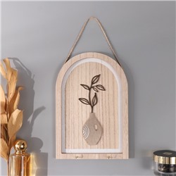 Настенные крючки декоративные «Веточка в вазе», дерево, 2.5×16×23.5 см