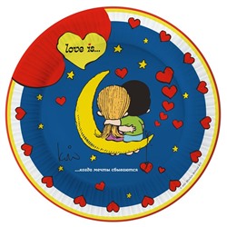 Нвабор бумажных тарелок Love is, 6 шт., 18 см, синий