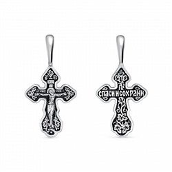 Крест из серебра литье частичное чернение