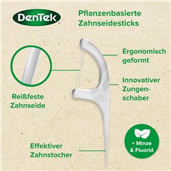 DenTek Eco Complete Clean Plant-Based Floss Sticks 40stk Нить для зубов-Sticks Complete Clean, 40 шт