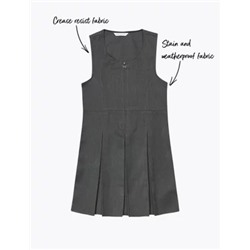 Girls' Longer Length Pleated School Pinafore (2-12 Yrs)