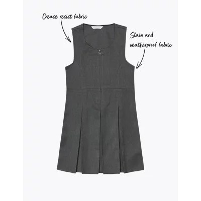 Girls' Longer Length Pleated School Pinafore (2-12 Yrs)