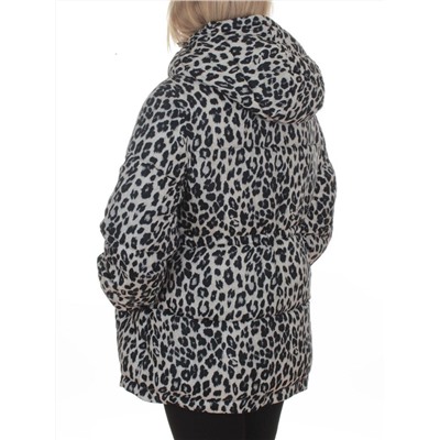 SJ 2251 GRAY/LEOPARD Куртка зимняя женская (200 гр. холлофайбер)