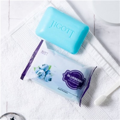Jigott Мыло-скраб для лица и тела с экстрактом черники / Blueberry Scrub Soap, 150 г