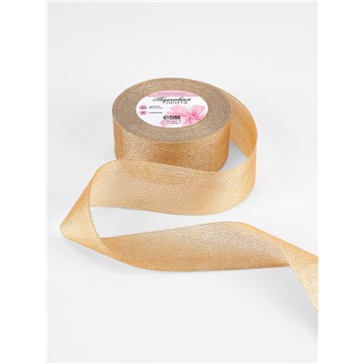 Лента парчовая, 40 мм, 23±1 м, бежевая №035
