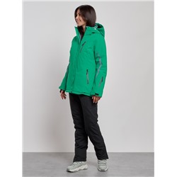 Горнолыжный костюм женский зимний зеленого цвета 03350Z