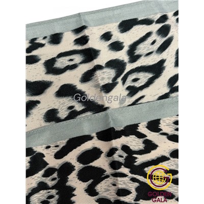 Платок утепленный Леопардовый Арт 3111/10 нежно-розовый с серой каймой