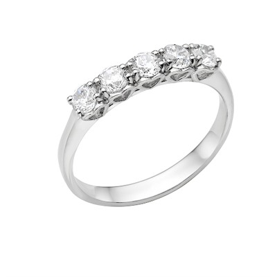 Кольцо с фианитом родированное серебро 925*