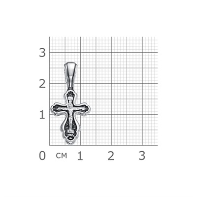 Крест (Б.М.Валаамская) из серебра литье частичное чернение