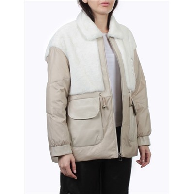 H24-223 BEIGE Куртка демисезонная женская (100 гр. холлофайбер)