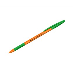 Ручка шариковая Berlingo "Tribase grip orange" зеленая, 0,7мм, грип