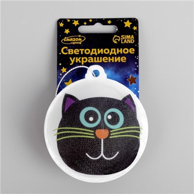 Светодиодная игрушка «Кот ведьмы» 8 см, батарейки AG13х3 (в комплекте), свечение мульти