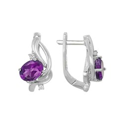 Серьги 'Эдита' с аметистом и фианитами ТГСК.738АМ