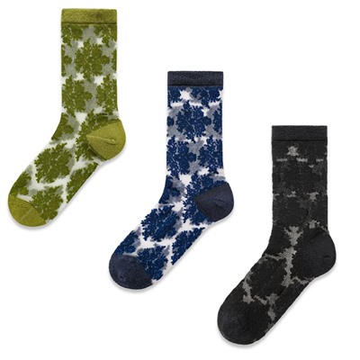 Three dimensional thin breathable glass knee socks, tights, mid-length