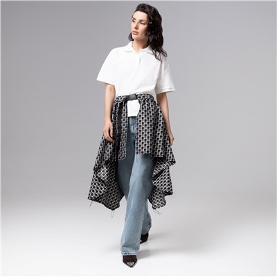 Юбка-килт дизайнерская, Игра теней (серый)