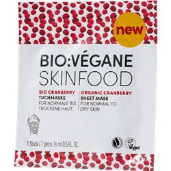 BIO VEGANE (Био Веган) TuchMaske Маска для лица Skinfood Cranberry, 16 мл