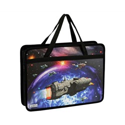 Папка с ручками А4 ArtSpace "Space shuttle", пластик, на молнии, 80мм