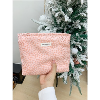 Fresh capacious cosmetic bag for traveling, organizer bag, handheld small clutch bag