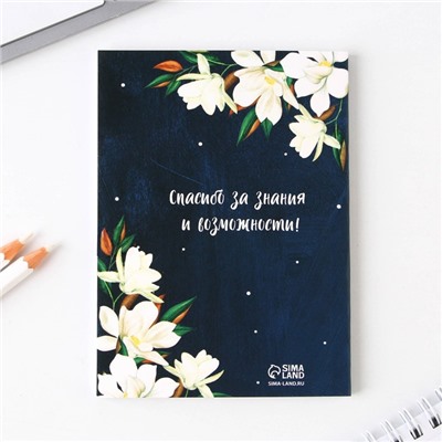 Подарочный набор, ежедневник А6, 64 листа, блок с липким слоем и ручка «Дорогому учителю»