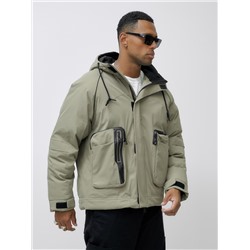 Куртка молодежная мужская зимняя с капюшоном серого цвета 25313_1Sr