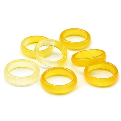 Кольцо из агата цвет лимонно-желтый