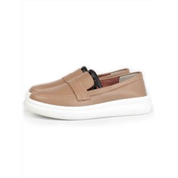 03-ZL-8501 DK. BEIGE/BROWN Полуботинки женские (натуральная кожа)