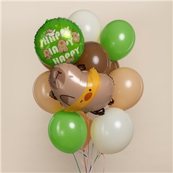 Воздушные шары фольгированные 18" «Капибары, Happy Birthday», 5 шт.