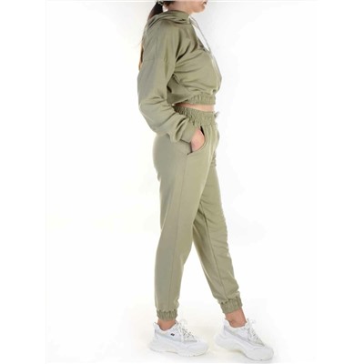 Y276 OLIVE Спортивный костюм женский (100% хлопок)