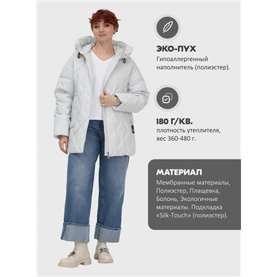 Куртка женская демисезонная с капюшоном серого цвета 1140Sr