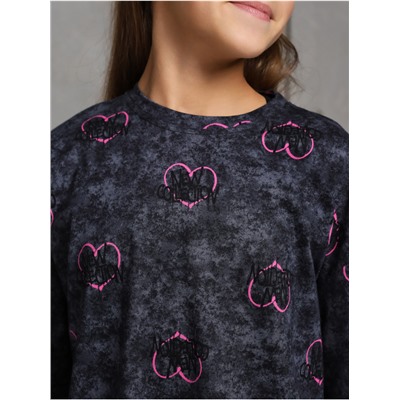 Футболка "Принт" Графит Девочка