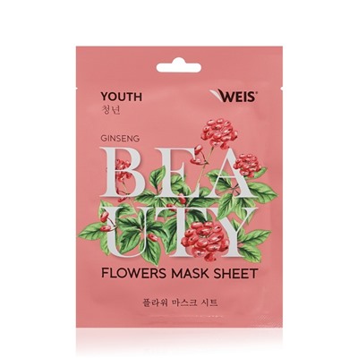 WEIS Flower Маска для лица ЖЕНЬШЕНЬ омолажение, 23гр